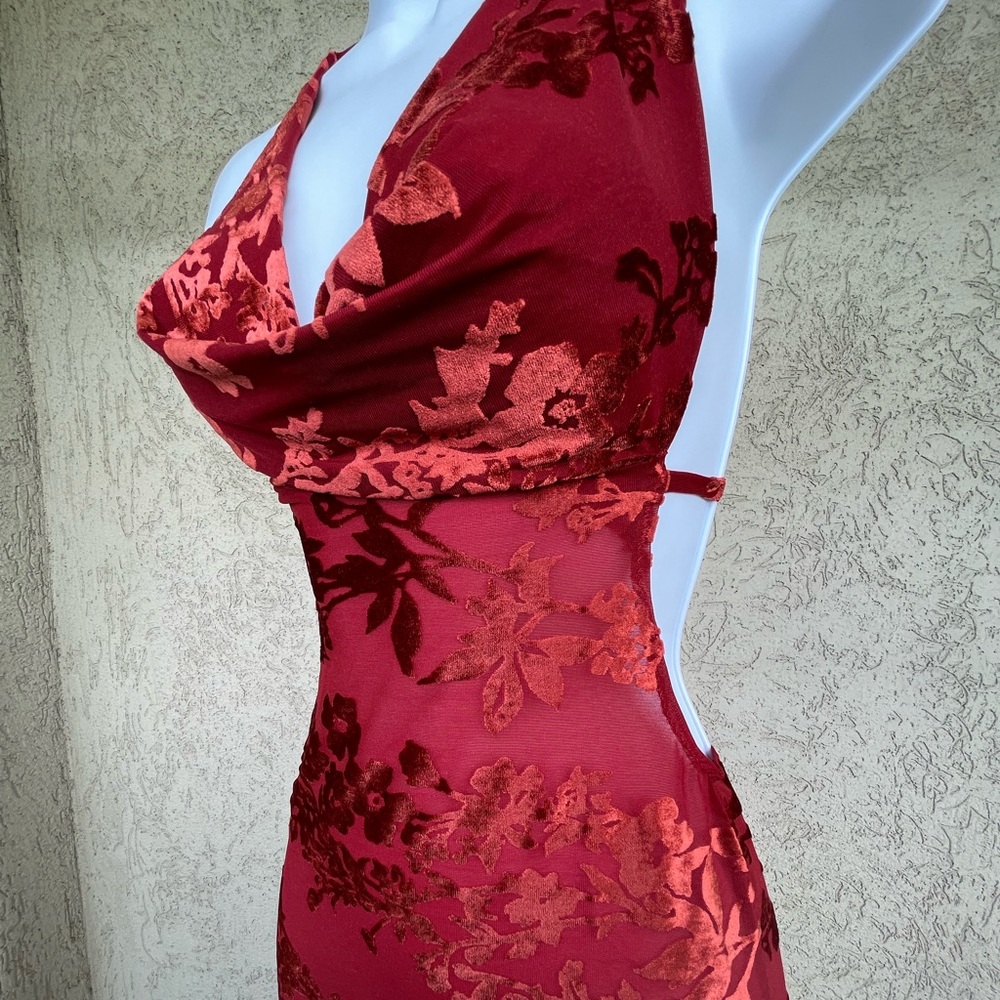 Exotic Dancewear Gown Cowl Neck Stripper Dress Asymmetrical Hemline XS-XL - Picture 4 of 6